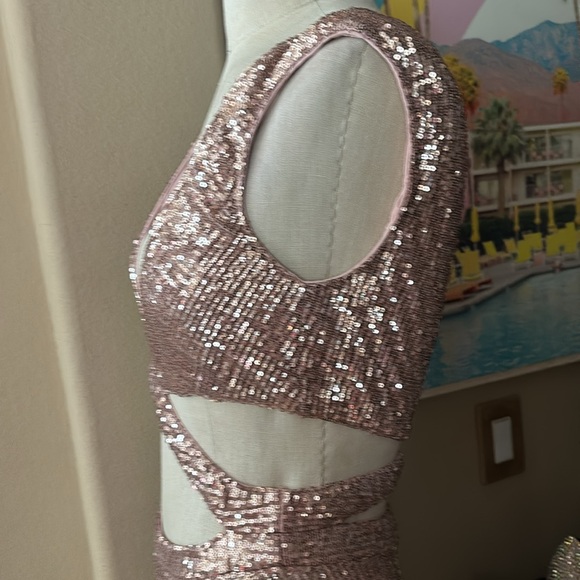 ABYSS by Abby Sequin Cut Out Dress w/double front slits -Never worn - Picture 10 of 13